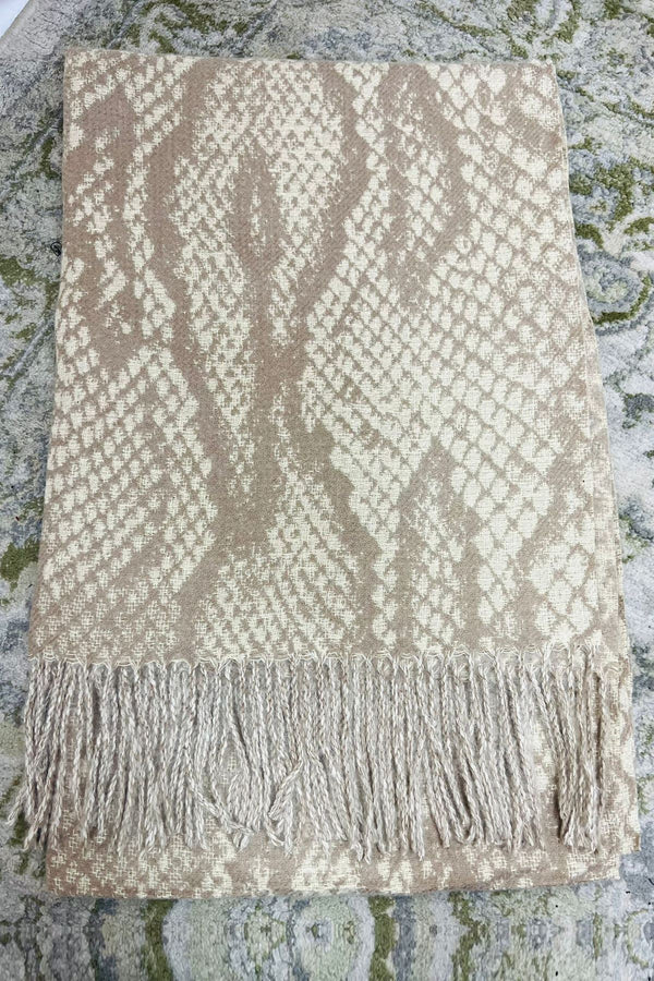 Snakeskin Pattern Tassel Scarves