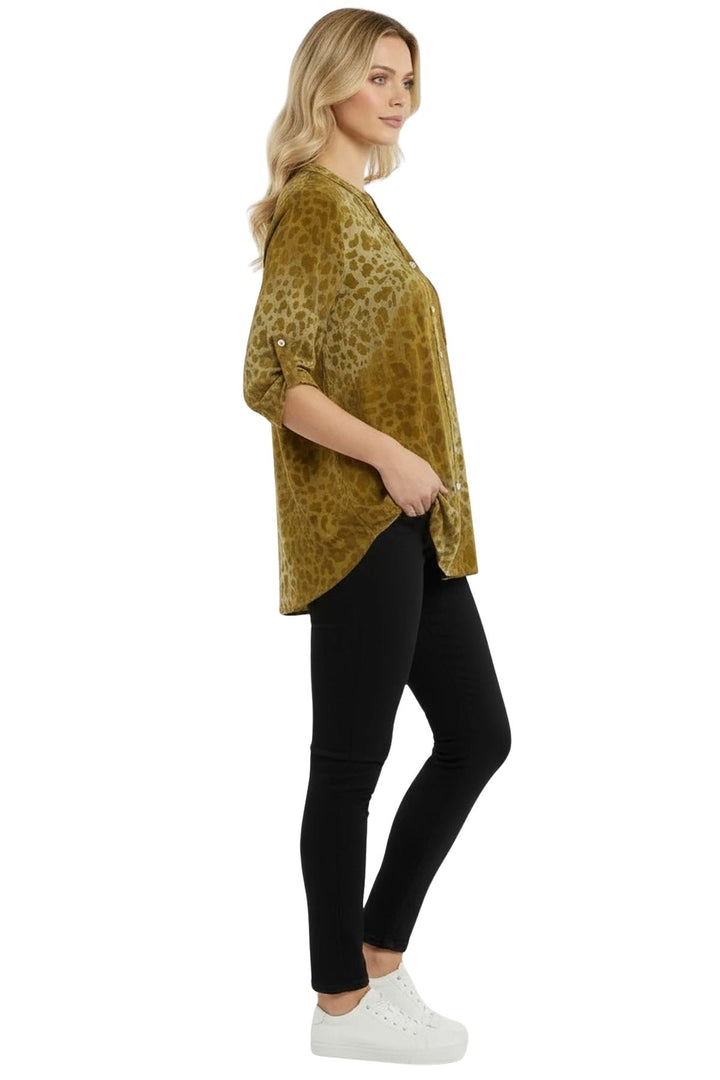 Printed button up women top