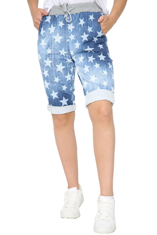 Special Price Italian Mini Star Print 3/4 Drawstring Trouser
