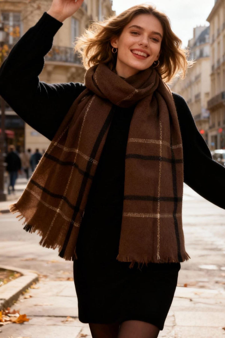 Soft tartan fashion scarf