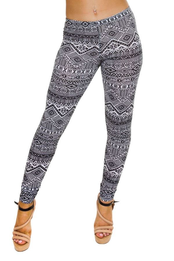 Special Price Aztec Print Black And White Legging