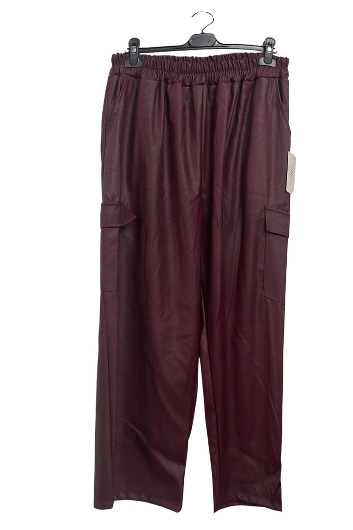 wholesale faux pu cargo trousers uk
