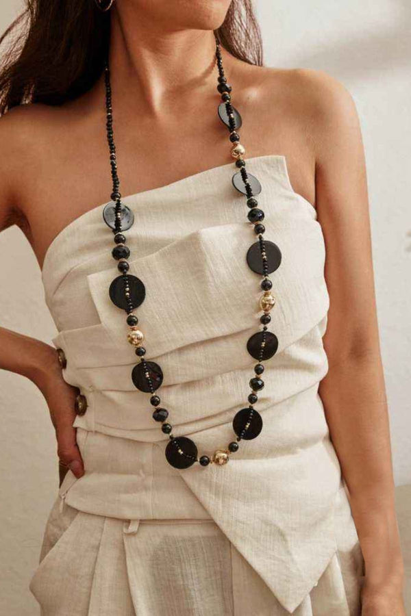 Disc Beaded Gold Accents Necklace