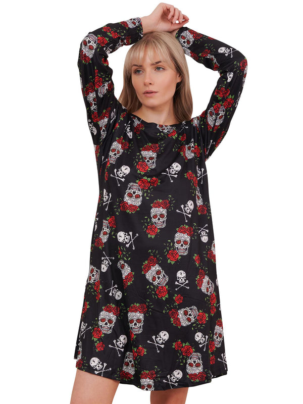 rose skull halloween dress