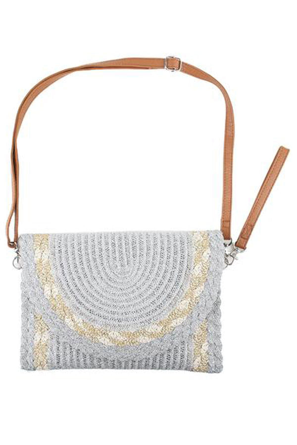Crochet Gold Accents Shoulder Bag