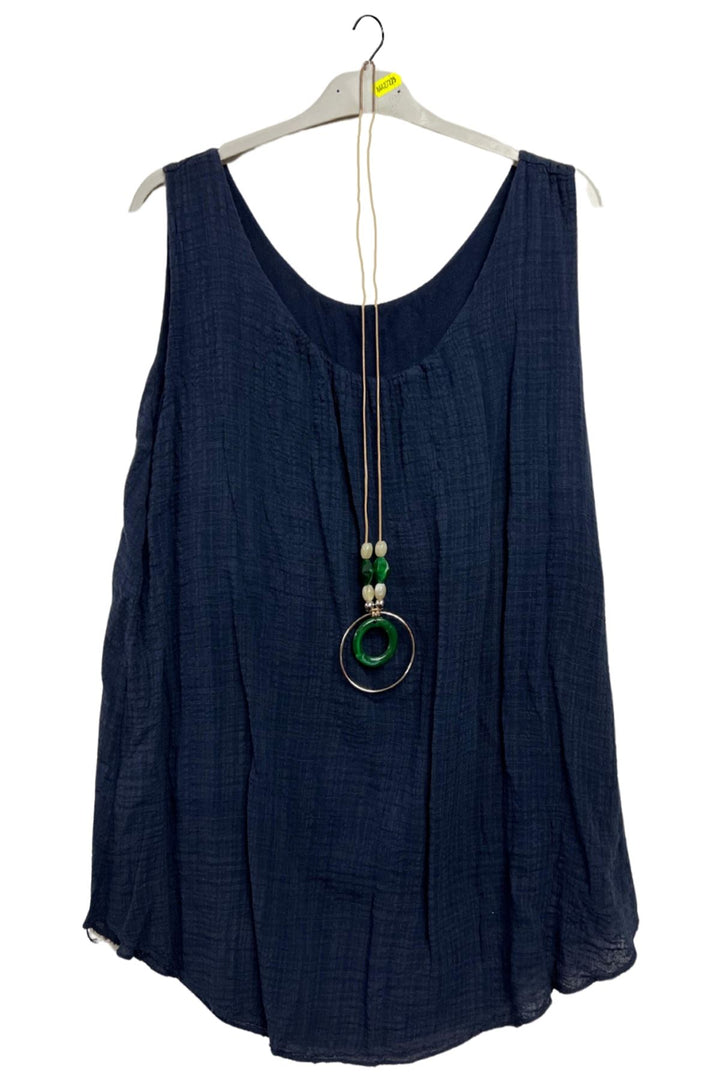 Plain Asymmetrical Hem Cotton Top