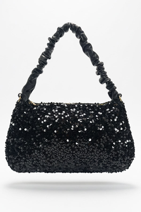 Sequin Scrunch Handle Shoulder Bag