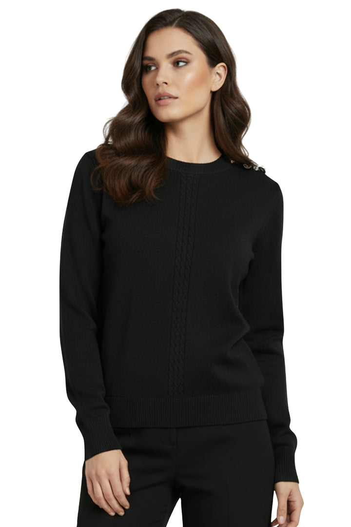 vertical cable knit ribbed hem womens top