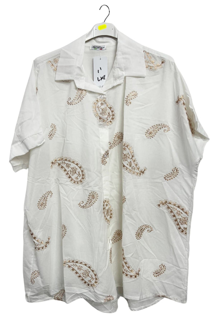 Multi Pattern Button-Up Front Cotton Shirt