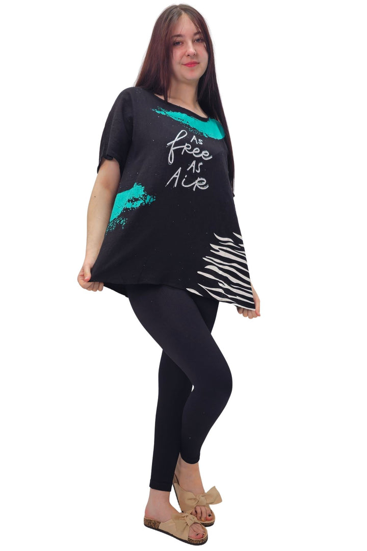 As Free As Air Print Cotton Top