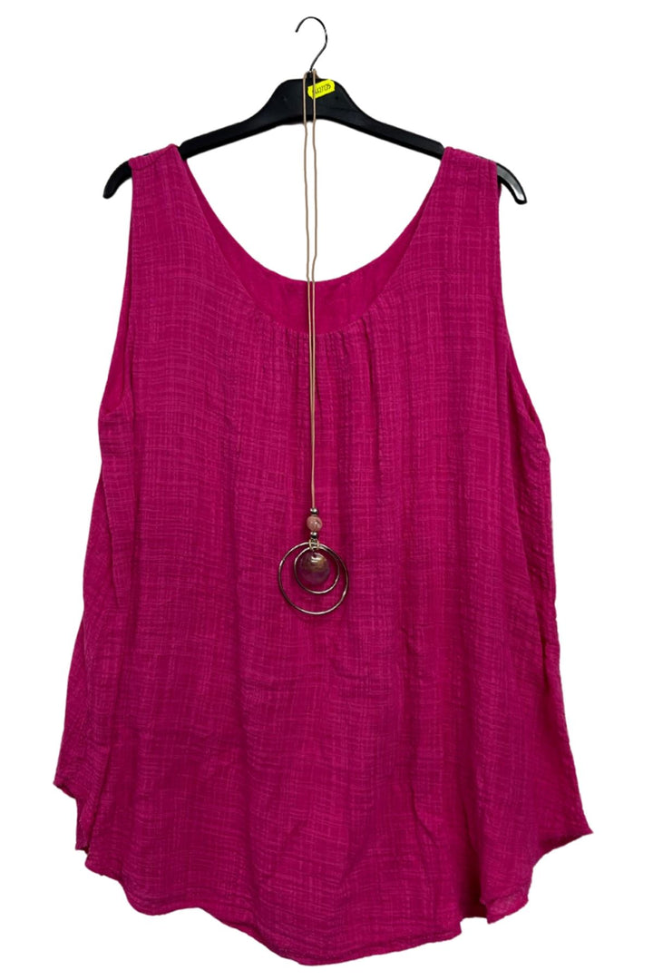 Plain Asymmetrical Hem Cotton Top