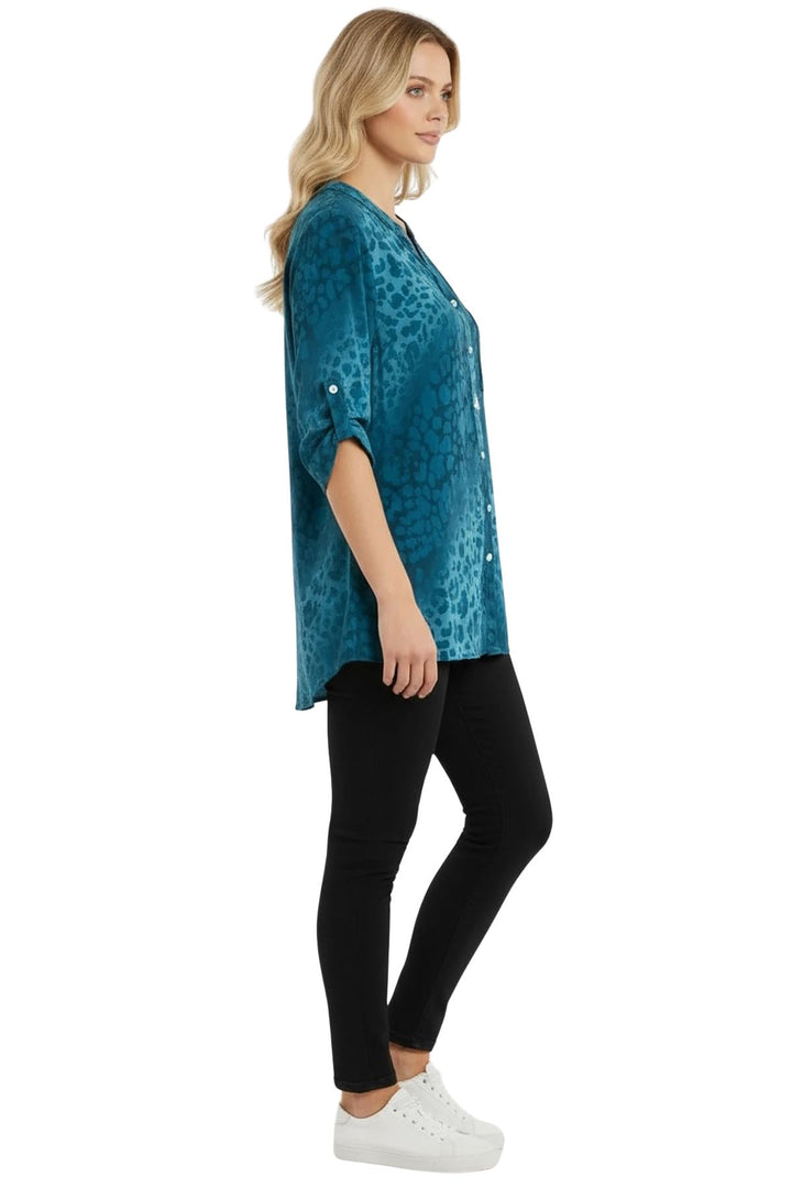 Brown leopard print shirt