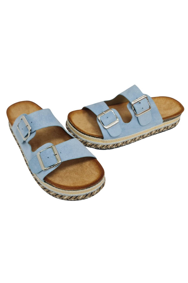 Double Buckle Platform Slider