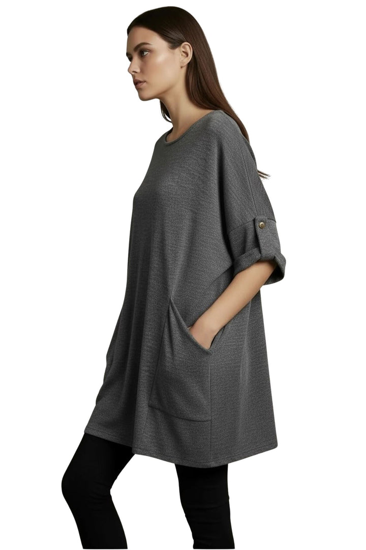 fashion draped pockets top