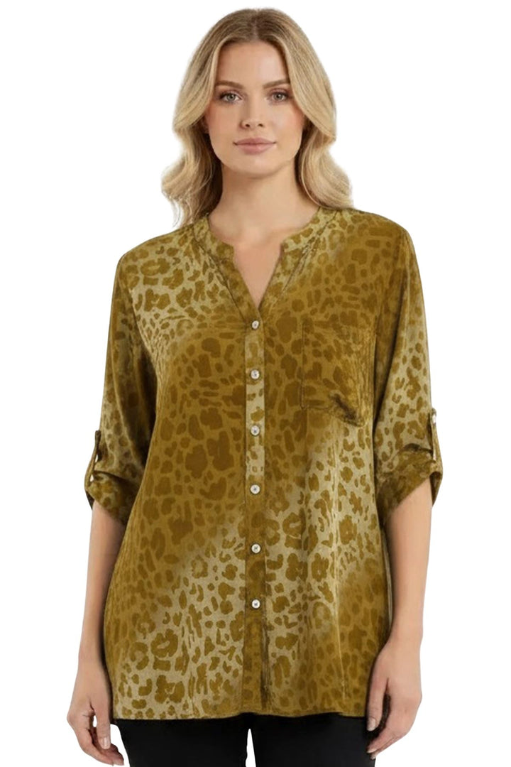 Animal print button shirt