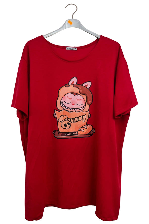 Teddy Print Oversized Top