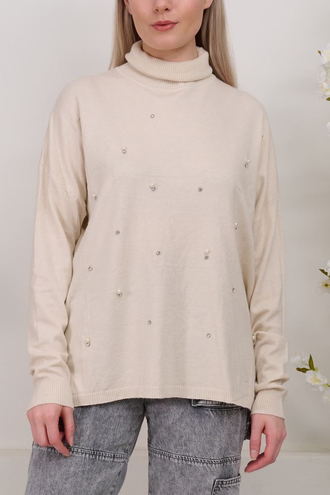 Plain Beading Viscose Top