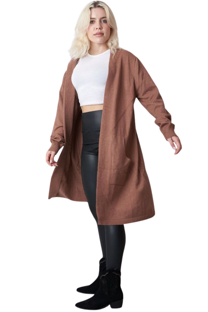ribbed hem viscose cardigan wholesale