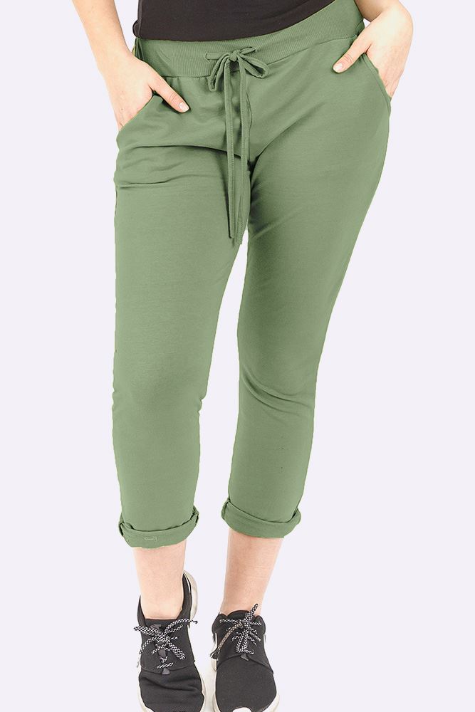 Italian Plain Drawstring Pocket Trousers