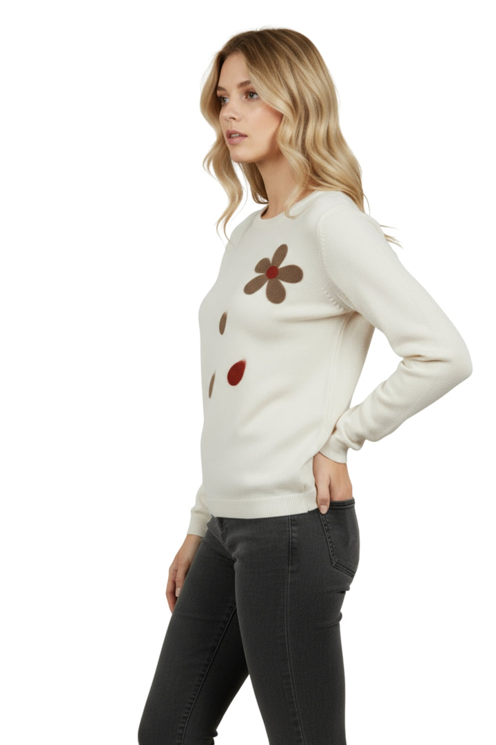 romantic floral petal womens jumper