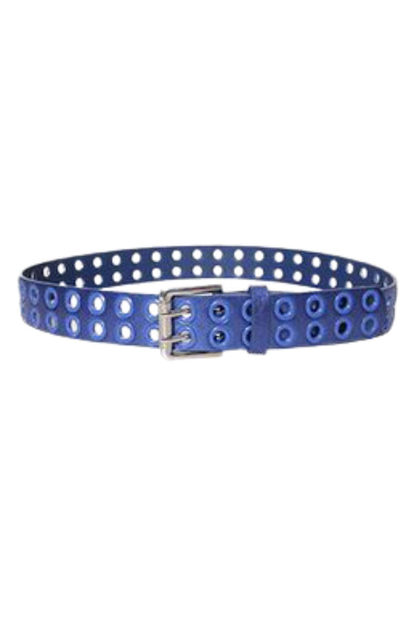 Grommet Silver Buckle Belt