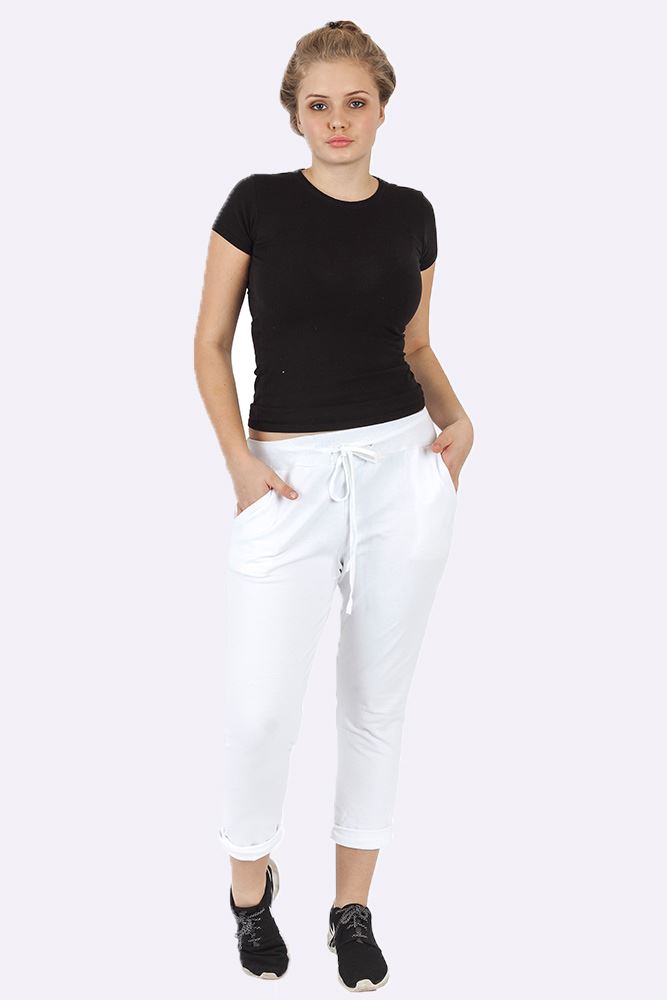 Italian Plain Drawstring Pocket Trousers