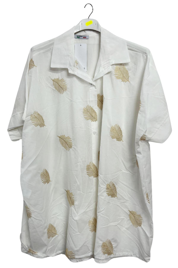 Multi Pattern Button-Up Front Cotton Shirt