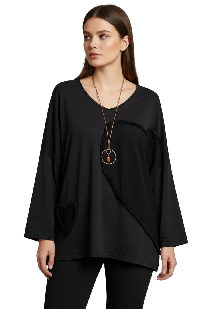 patch heart top fashion