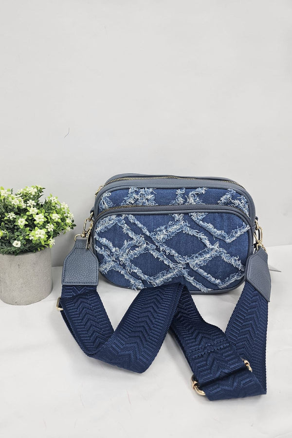 Textured Adjustable Strap Crossbody Bag