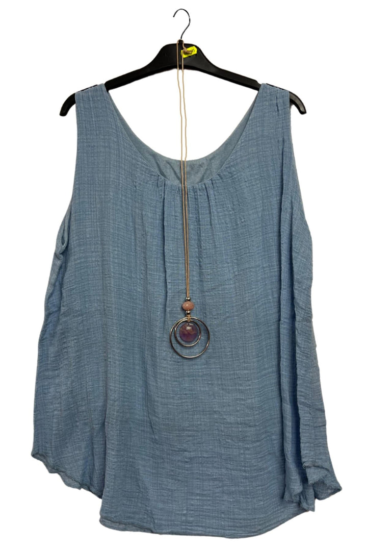 Plain Asymmetrical Hem Cotton Top