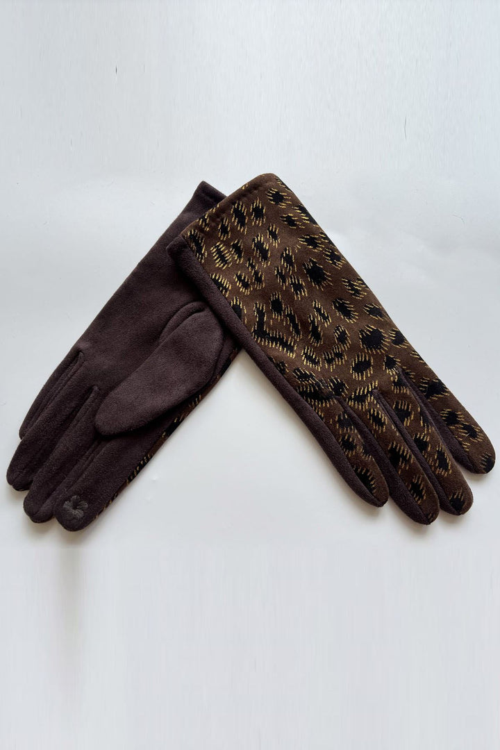 soft suede leopard gloves wholesale