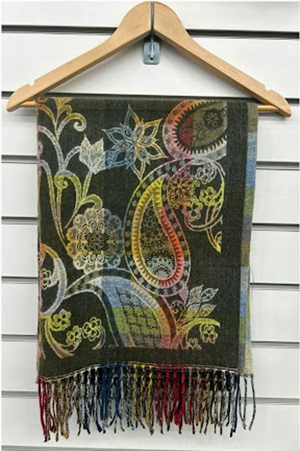 Paisley Print Tassel Scarves