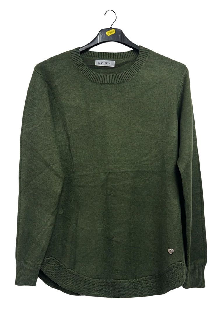 plain curved textured hem jumper