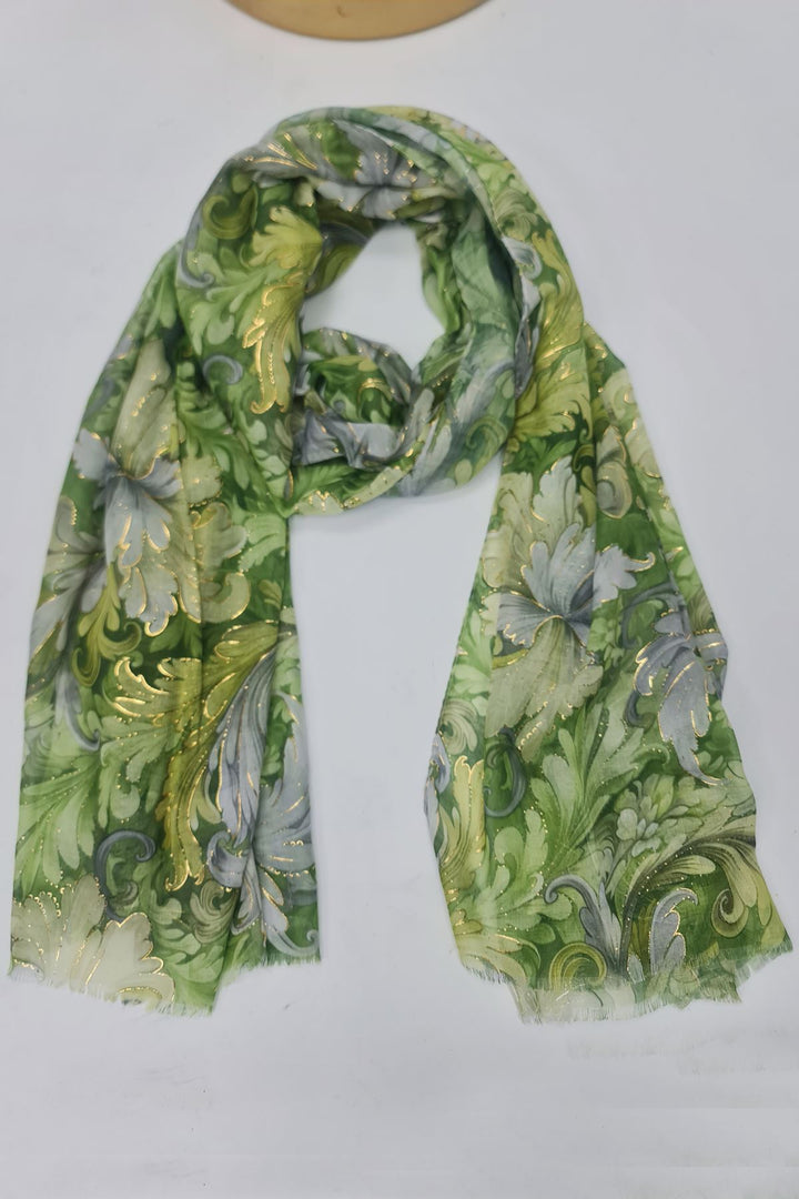Floral Print Gold Accents Scarves