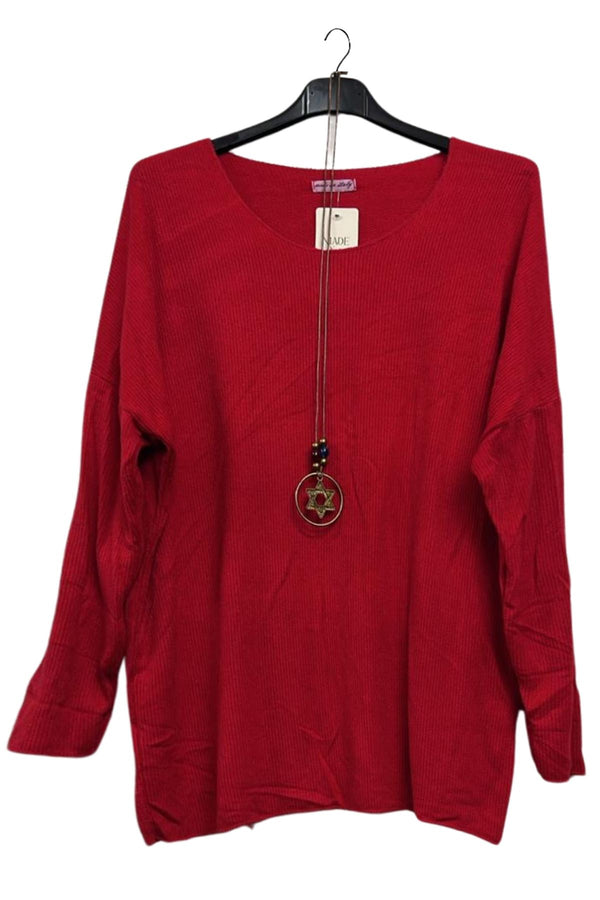 plain soft knit drop shoulder top
