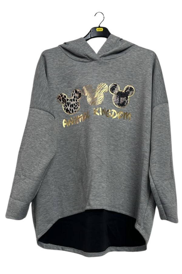 mickey mouse print hoodie