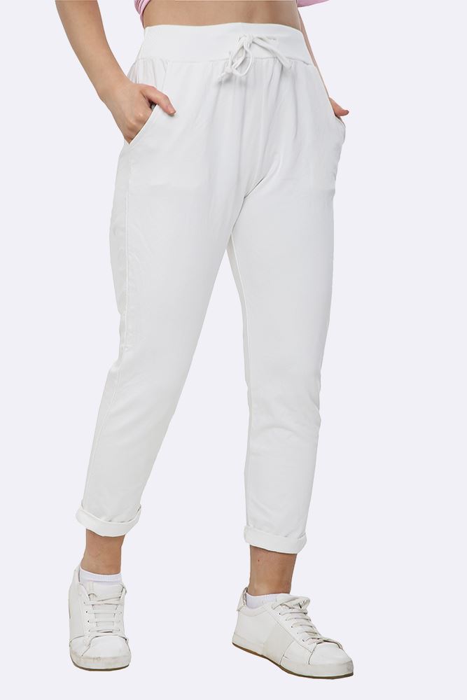 Italian Plain Drawstring Pocket Trousers