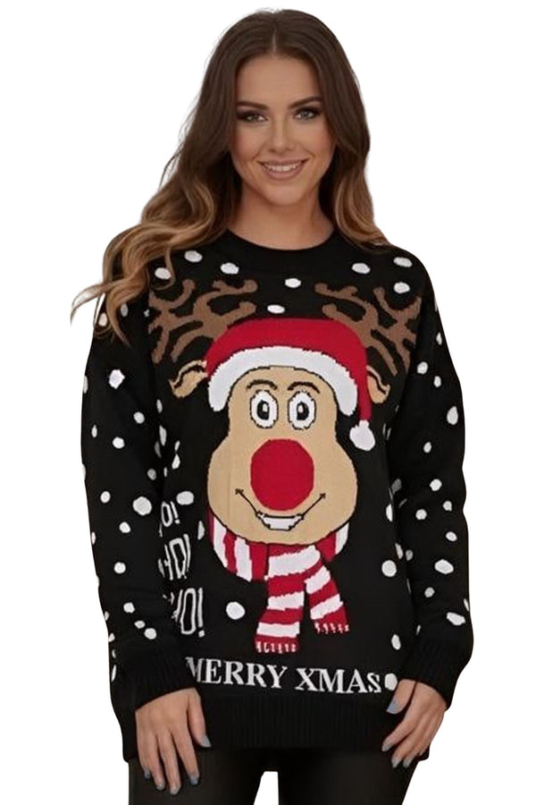 rudolph hohoho scarf knit merry xmas jumper