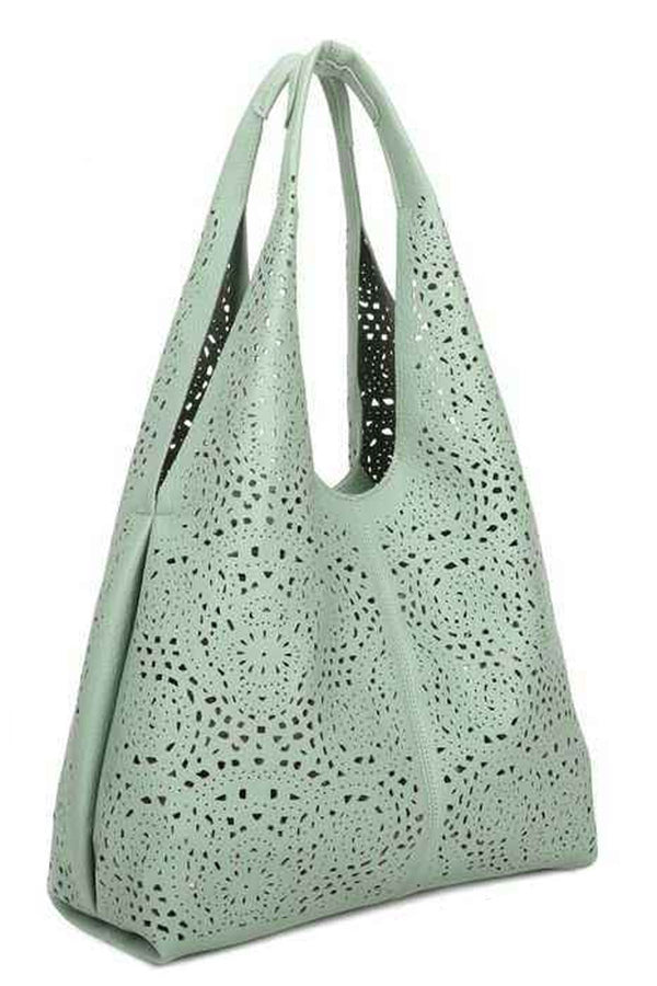 Laser Cut Two Handle Shoulder Bag