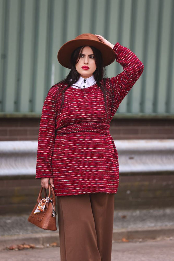 multi colour stripe snood scarf dress