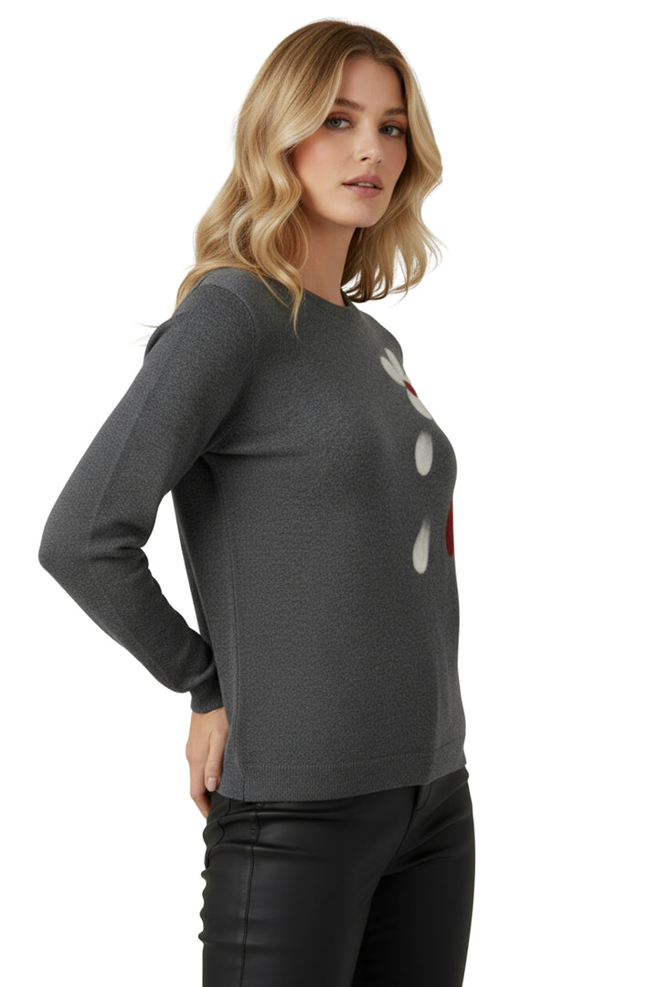 crew neck floral petal knit jumper