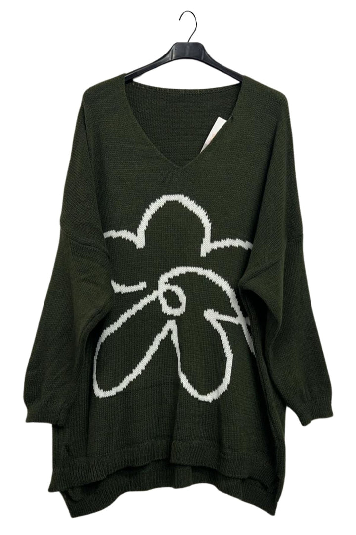 floral high low hem jumper