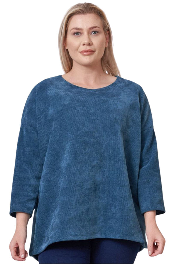 Plain Knitted Dropped Shoulders Top