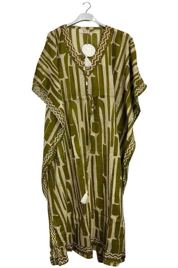 Abstract Print Cotton Kaftan