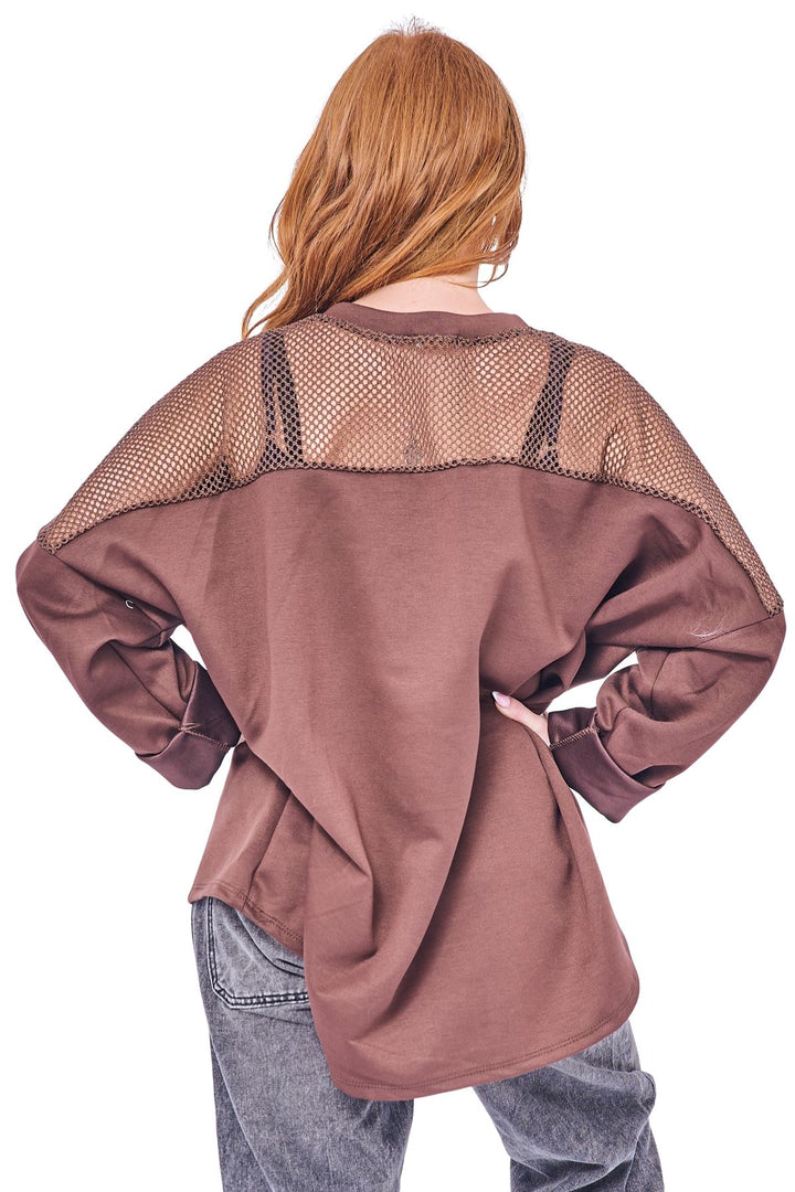 mesh oversized fashion top