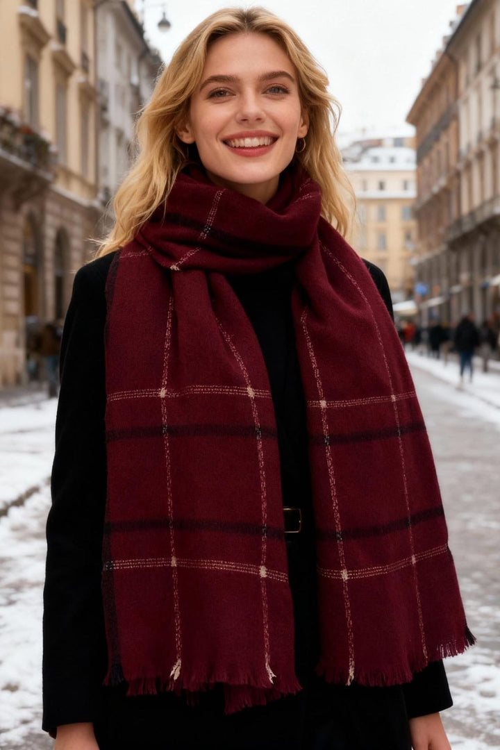 Tartan check soft scarves