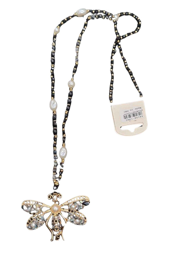Bee Pendant Beaded Necklace
