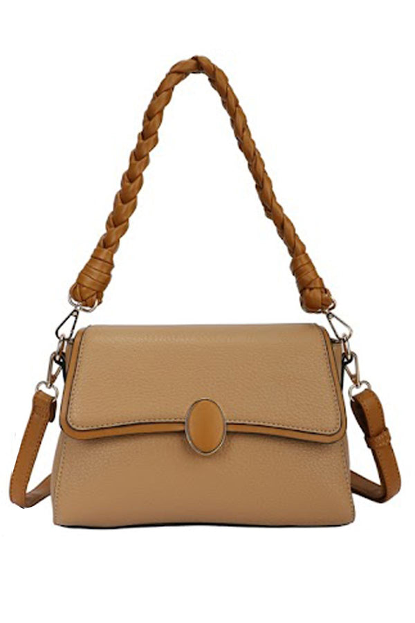 braided handle shoulder bag