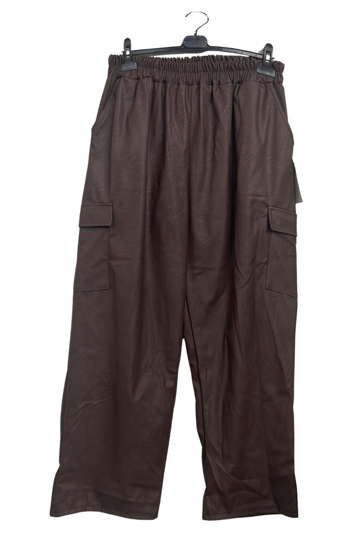 bulk buy leather look cargo trousers