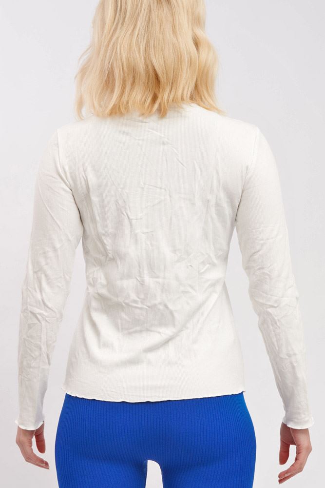 plain ribbed roll neck top fashion